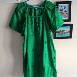 Vibrant Green Eyelet Dress
